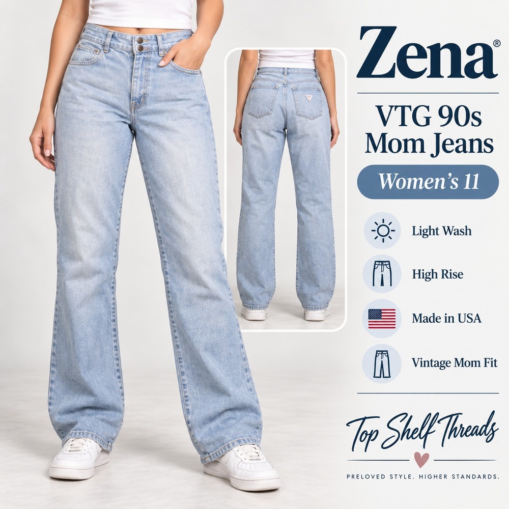 VTG Zena Jeans Women 11 Light Wash High Rise Tapered Mom Jeans USA Made Juniors